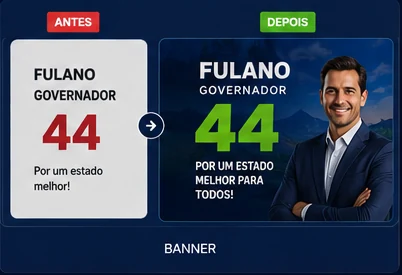 Antes e depois para candidato governador
