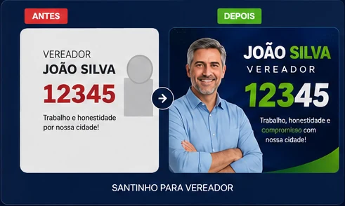 Antes e depois para candidato vereador