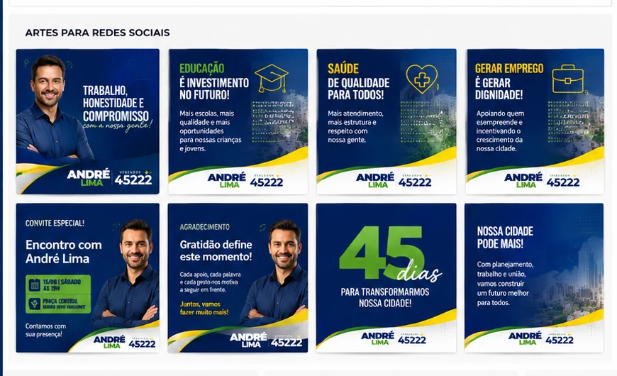 Artes para redes sociais de campanha política